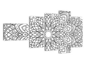 Obraz - černobílá mandala