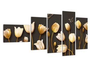 Obraz zlatých tulipánů