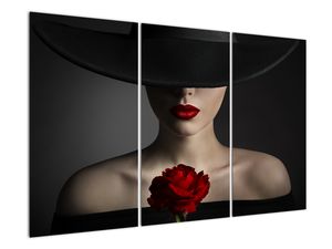 Moderní obraz - žena s růží