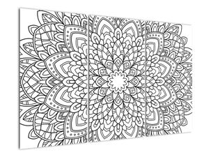 Obraz - černobílá mandala