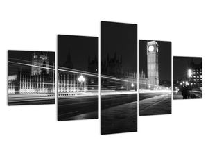 Černobílý obraz Londýna - Big ben