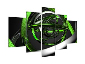 Zelená a šedá - moderní obraz do bytu