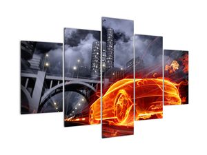 Moderní obraz - ohnivé auto