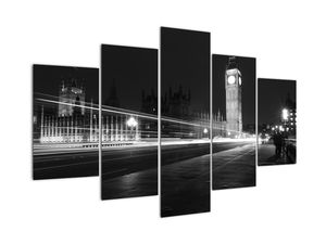 Černobílý obraz Londýna - Big ben