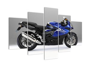 Obraz modrého motocyklu