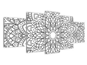 Obraz - černobílá mandala