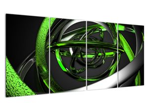 Zelená a šedá - moderní obraz do bytu