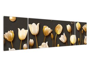 Obraz zlatých tulipánů
