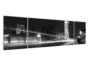 Černobílý obraz Londýna - Big ben