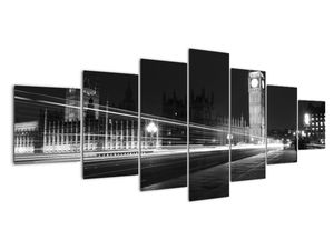 Černobílý obraz Londýna - Big ben