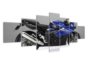 Obraz modrého motocyklu