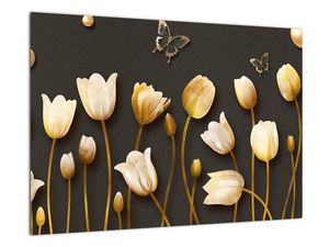 Obraz zlatých tulipánů