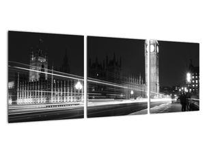Černobílý obraz Londýna - Big ben