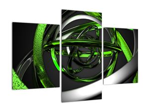 Zelená a šedá - moderní obraz do bytu