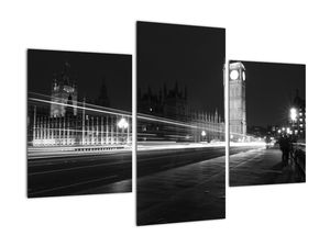 Černobílý obraz Londýna - Big ben